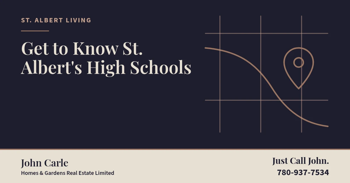 Get to Know St. Albert's High Schools on a branded card