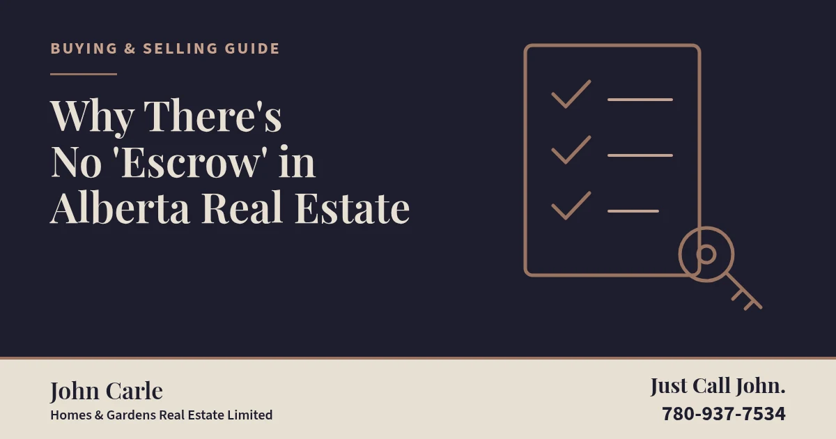 Why There's No 'Escrow' in Alberta Real Estate on a branded card