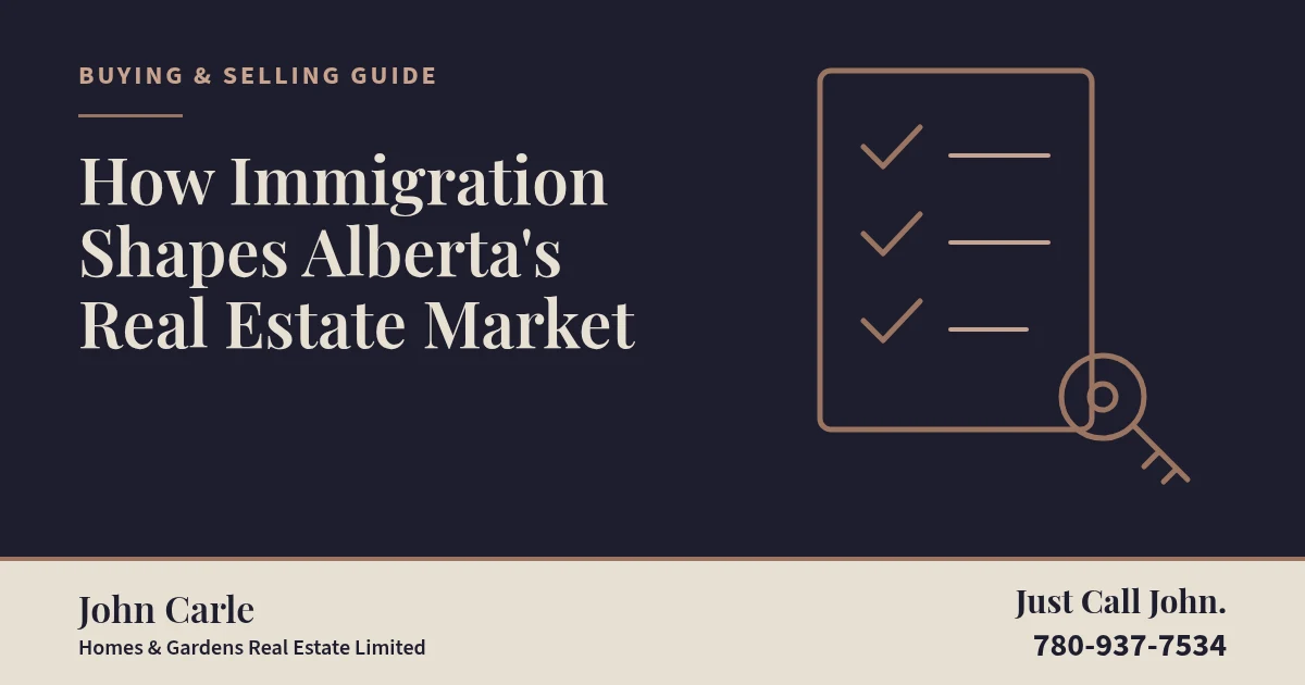How Immigration Shapes Alberta's Real Estate Market on a branded card