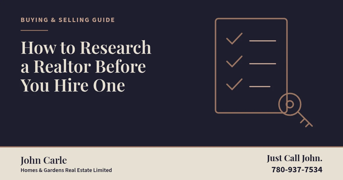 How to Research a Realtor Before You Hire One on a branded card